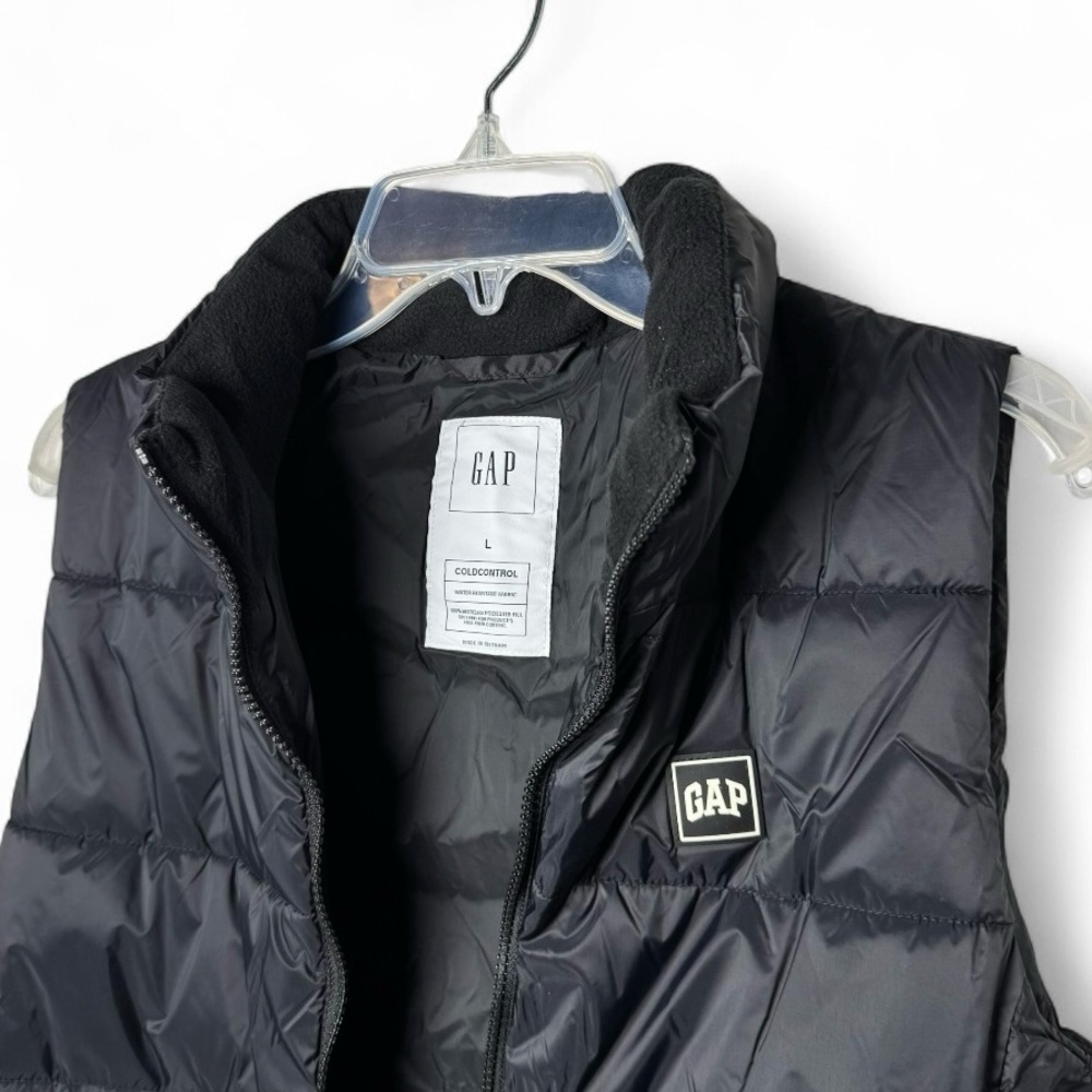GAP ColdControl Black Puffer Vest Women’s L NWT Water Resistant - Picture 7 of 15